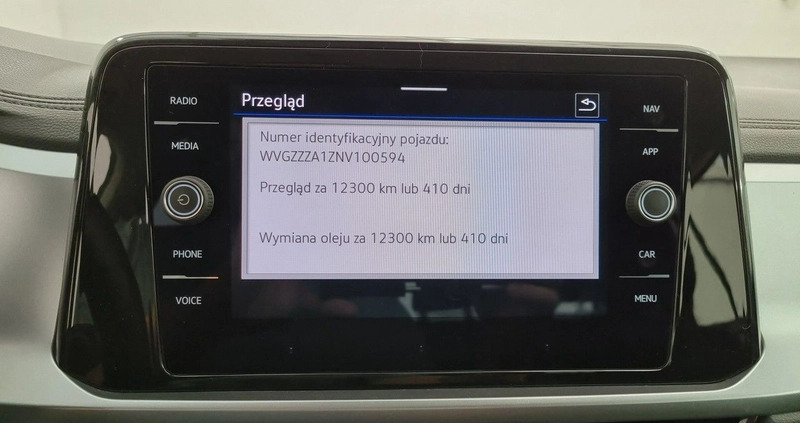 Volkswagen T-Roc cena 102900 przebieg: 49635, rok produkcji 2022 z Gąbin małe 254